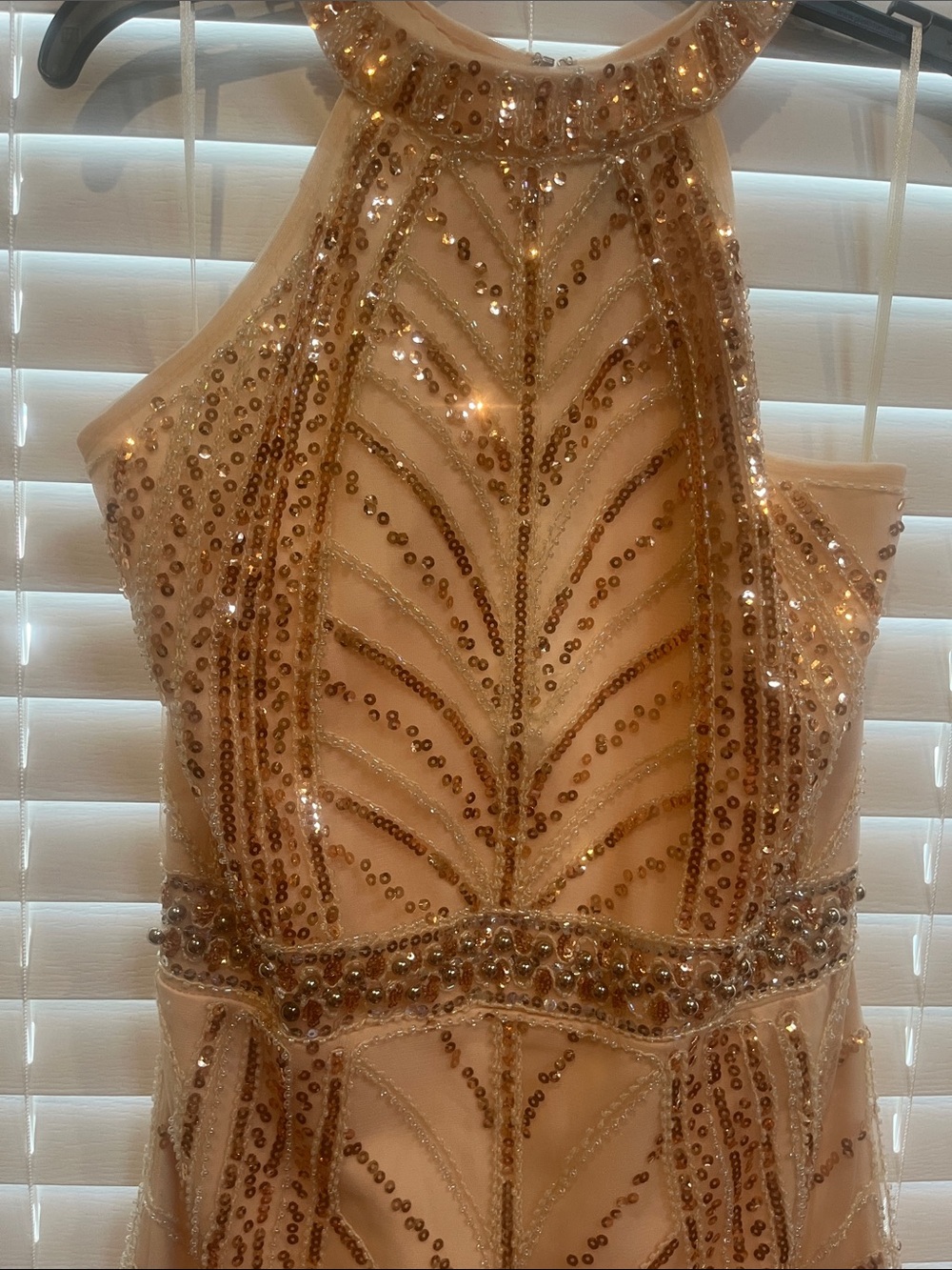 Windsor Gold Sequin High-Neck Mini Dress - Picture 2 of 7